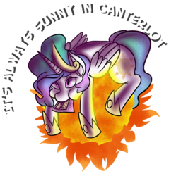 Size: 1931x1935 | Tagged: safe, artist:fauxsquared, princess celestia, tumblr:it's always sunny in canterlot, g4, cake, cakelestia, female, it's always sunny in philadelphia, simple background, solo, sun, tangible heavenly object, transparent background