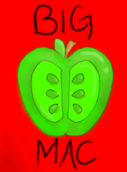 Size: 480x650 | Tagged: safe, big macintosh, g4, apple, red, text