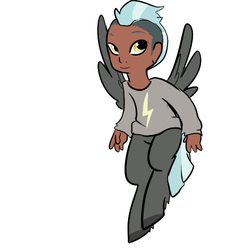 Size: 500x500 | Tagged: safe, artist:mt, oc, oc only, oc:dynamo, satyr, offspring, parent:thunderlane, solo