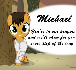 Size: 3861x3566 | Tagged: safe, artist:astringe, pony, get well soon, michael morones, ponified, solo, support