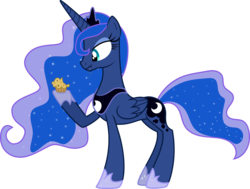 Size: 7917x6000 | Tagged: safe, artist:byteslice, princess luna, alicorn, pony, g4, absurd resolution, female, food, mare, muffin, simple background, solo, transparent background, vector