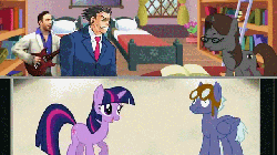 Size: 640x360 | Tagged: safe, twilight sparkle, oc, oc:cruise control, oc:sonata, turnabout storm, g4, ace attorney, animated, brodyquest, crossover, derp, left 4 dead, nick, nicksquest, phoenix wright, random, wat
