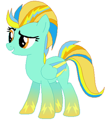 Size: 351x408 | Tagged: safe, artist:owe-b-1, lightning dust, pegasus, pony, g4, female, rainbow power, rainbow power-ified, simple background, solo, white background