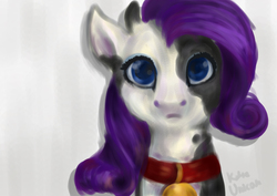 Size: 4961x3508 | Tagged: safe, artist:katieunicorn, rarity, cow, g4, cowbell, female, portrait, raricow, solo, species swap