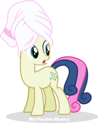 Size: 2924x3664 | Tagged: safe, artist:vector-brony, bon bon, sweetie drops, g4, three's a crowd, female, simple background, solo, towel, transparent background, vector