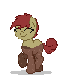 Size: 321x409 | Tagged: safe, artist:mrponiator, oc, oc only, oc:coke pony, drink pony, original species, :t, animated, blank flank, bubble, burp, cute, eyes closed, female, gif, open mouth, pixel art, prancing, simple background, smiling, solo, transparent background, trotting, trotting in place, wat
