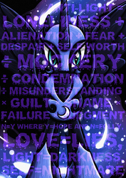 Size: 1240x1754 | Tagged: safe, artist:rambopvp, nightmare moon, g4, anti-life equation, female, solo