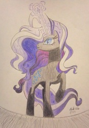 Size: 2008x2892 | Tagged: safe, artist:relativelyextreme, nightmare rarity, g4, female, solo, traditional art