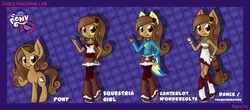 Size: 2500x1100 | Tagged: safe, artist:anggrc, oc, oc only, oc:choco marshmallow, equestria girls, g4, clothes, dress, equestria girls prototype, equestria girls-ified, evolution chart, ponied up
