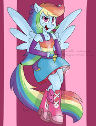 Size: 4573x6006 | Tagged: safe, artist:bloodyhellhayden, rainbow dash, equestria girls, g4, absurd resolution, fall formal outfits, female, ponied up, solo