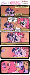 Size: 669x1653 | Tagged: safe, artist:php131, artist:redapropos, pinkie pie, twilight sparkle, it started with a hug, g4, collaboration, comic, hug, time paradox