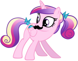 Size: 5000x3896 | Tagged: safe, princess cadance, g4, absurd resolution, facial hair, female, meme, moustache, moustache edit, simple background, solo, transparent background, vector