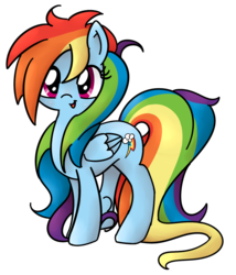 Size: 1235x1440 | Tagged: safe, artist:chappy34, artist:kodok37, rainbow dash, g4, cute, female, long mane, solo