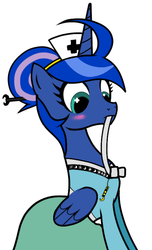 Size: 687x1133 | Tagged: safe, princess luna, g4, askdrlunakor, female, simple background, solo