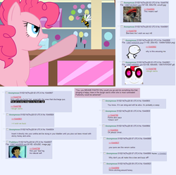 Size: 1220x1214 | Tagged: safe, artist:bsting, pinkie pie, bee, g4, /mlp/, 4chan, 4chan screencap, meme