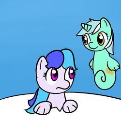 Size: 1024x1024 | Tagged: safe, lyra heartstrings, oc, sea pony, g4, fins, ocean, seaponyjs, smiling, swimming, underwater, water