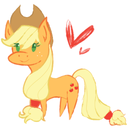 Size: 128x128 | Tagged: safe, applejack, g4, ask-applejack-kor, female, simple background, solo