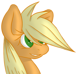 Size: 2011x1921 | Tagged: safe, artist:psicarii, applejack, g4, female, portrait, simple background, solo