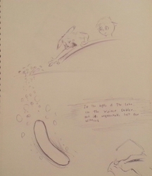 Size: 2077x2407 | Tagged: safe, artist:pikapetey, ballpoint pen, hot dog, oscar myer wieners, pony in the boat, sketch