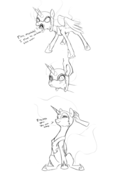 Size: 2977x4368 | Tagged: safe, artist:nohooves, nightmare moon, g4, comic, cute, ear scratch, female, nicemare moon, sketch, solo