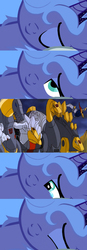 Size: 400x1150 | Tagged: safe, princess luna, pony, g4, autobot, bed meme, dinobots, exploitable meme, grimlock, growling, meme, morning after, slag, slag (dinobot), sludge (dinobot), swoop, transformers