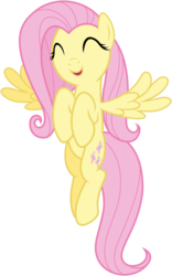 Size: 3245x5195 | Tagged: safe, artist:proenix, fluttershy, pegasus, pony, g4, ^^, eyes closed, female, flying, mare, simple background, solo, transparent background, vector