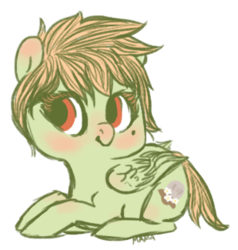 Size: 309x324 | Tagged: safe, artist:spideride, oc, oc only, oc:pushing daisies, pegasus, pony, beauty mark, female, mare, solo