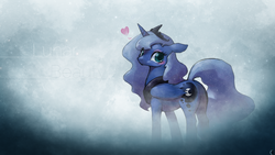 Size: 1920x1080 | Tagged: safe, artist:bluedrg19, artist:omniscient-duck, princess luna, g4, beautiful, butt, eyeshadow, female, floppy ears, heart, looking at you, looking back, moonbutt, plot, smiling, solo, vector, wallpaper