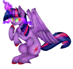 Size: 3500x3300 | Tagged: safe, artist:shyshyoctavia, twilight sparkle, alicorn, pony, g4, colored horn, corrupted, corrupted twilight sparkle, curved horn, dark magic, female, horn, magic, mare, simple background, solo, sombra eyes, sombra horn, transparent background, twilight sparkle (alicorn), unshorn fetlocks