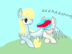Size: 800x600 | Tagged: safe, artist:carolinesunset, oc, oc only, cold, friends, pegasister, sick, sneezing