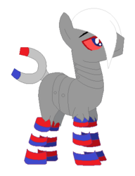 Size: 329x428 | Tagged: safe, artist:dat-lil-filly, oc, oc only, magnet pony, original species, pony, augmented tail, magnet, solo