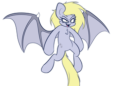 Size: 1253x874 | Tagged: safe, artist:extradan, derpy hooves, oc, oc only, oc:jerky hooves, bat pony, pony, g4, bat ponified, derpybat, race swap, solo