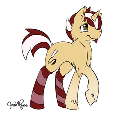 Size: 2179x2000 | Tagged: safe, artist:gloompelt, oc, oc only, oc:silver hooves, pony, unicorn, clothes, piercing, smiling, socks, solo, striped socks