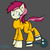 Size: 1000x1000 | Tagged: safe, artist:lightningflash123, roseluck, g4, ball and chain, butt, clothes, female, jumpsuit, plot, prison outfit, sad, solo