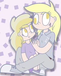 Size: 426x531 | Tagged: safe, artist:azulmimi99, derpy hooves, dinky hooves, human, g4, humanized, light skin