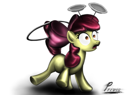 Size: 2048x1536 | Tagged: dead source, safe, artist:privia, apple bloom, g4, female, loop-de-hoop, plate spinning, solo