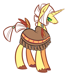 Size: 731x808 | Tagged: safe, artist:gobixhoukou, oc, oc only, oc:racing diamond, pony, clothes, feather, male, poncho, solo, stallion, unshorn fetlocks