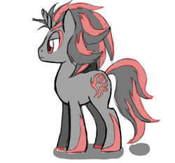 Size: 744x694 | Tagged: safe, artist:angelofhapiness, pony, unicorn, horn, lidded eyes, male, ponified, shadow the hedgehog, solo, sonic the hedgehog, sonic the hedgehog (series), stallion, standing