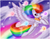 Size: 900x700 | Tagged: safe, artist:aquariasc---yuki, rainbow dash, g4, cloud, cloudy, element of loyalty, elements of harmony, female, solo, super rainbow dash