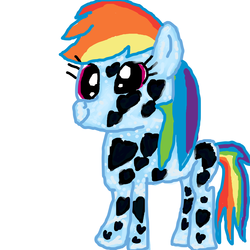 Size: 2499x2499 | Tagged: safe, rainbow dash, cow, g4, female, rainbovine dash, solo