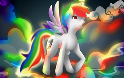 Size: 1912x1200 | Tagged: safe, artist:aqualuna112, rainbow dash, g4, cloud, cloudy, elements of harmony, female, solo, super rainbow dash