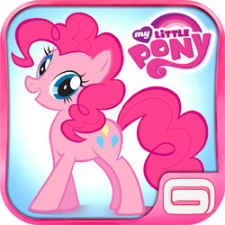 Size: 250x250 | Tagged: safe, gameloft, pinkie pie, earth pony, pony, g4, my little pony: magic princess, app, app icon, female, gameloft logo, icon, mare, my little pony logo, solo, stock vector