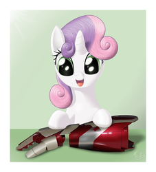 Size: 2350x2586 | Tagged: safe, artist:mrbastoff, sweetie belle, pony, unicorn, g4, crossover, female, iron man, solo