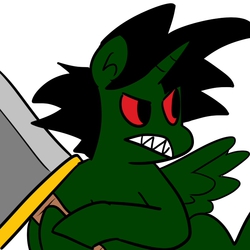 Size: 700x700 | Tagged: safe, artist:ponehanon, oc, oc only, oc:princess bad motherfucker, alicorn, pony, /mlp/, buster sword, ms paint, solo, sword, weapon