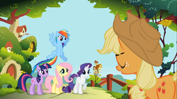 Size: 1366x768 | Tagged: safe, screencap, applejack, fluttershy, rainbow dash, rarity, twilight sparkle, g4, my little pony: friendship is magic, swarm of the century