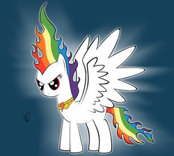 Size: 945x846 | Tagged: safe, artist:alexthf, rainbow dash, g4, commission, element of loyalty, elements of harmony, female, solo, super rainbow dash