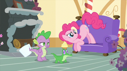 Size: 853x480 | Tagged: safe, screencap, gummy, pinkie pie, spike, g4, just for sidekicks