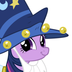 Size: 438x438 | Tagged: safe, artist:gratlofatic, edit, star swirl the bearded, twilight sparkle, clothes, costume, female, hat, robe, solo, twiface, wizard, wrong neighborhood