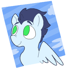 Size: 301x318 | Tagged: safe, artist:thevoiceofnightvale, soarin', g4, male, solo