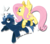 Size: 900x784 | Tagged: safe, artist:crikeydave, angel bunny, fluttershy, star hunter, g4, unimpressed